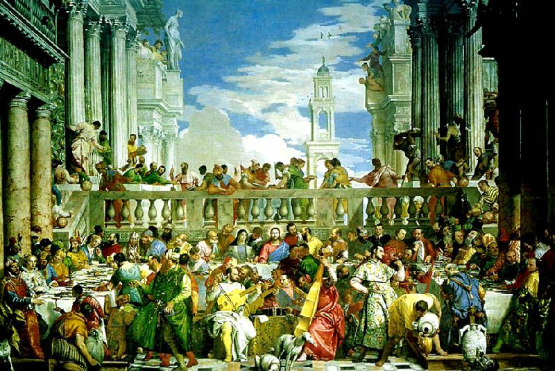Paolo  Veronese marriage fest at cana Spain oil painting art